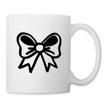 Schleife elegant / bow - Feier - Fest - Party - Tasse - Weiß - Rechts