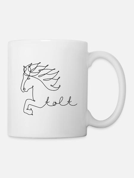 Islandpferd one line - Tasse - Weiß