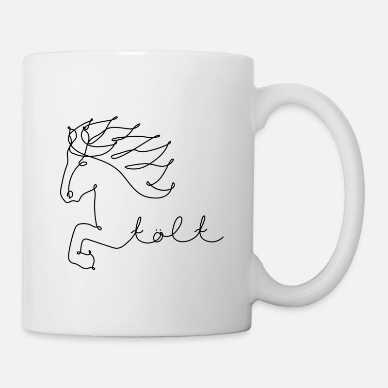 Islandpferd one line - Tasse - Weiß