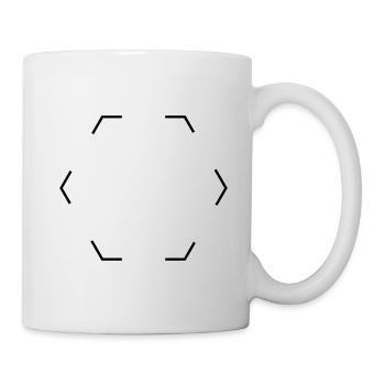 Hexagon gestrichelt - Tasse - Weiß - Rechts