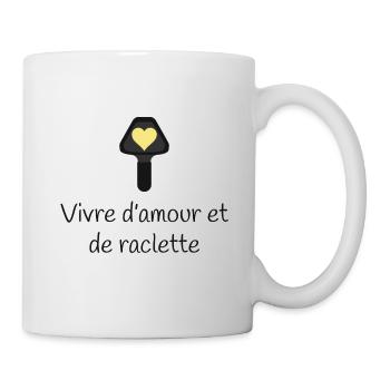 Vivre d'amour et de raclette - Mug blanc - blanc - Droite