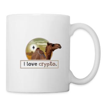 I LOVE CRYPTO Ethereum desert pyramid funny cool - Tasse - Weiß - Rechts