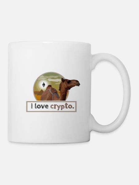 I LOVE CRYPTO Ethereum desert pyramid funny cool - Mug - white