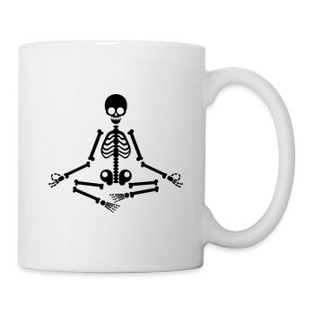 Meditation Skeleton Meditate Relaxation Yoga Fun - Mug - white - Right