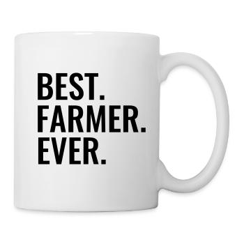 Bester Landwirt Geschenkidee lustig Bauernhof - Tasse - Weiß - Rechts