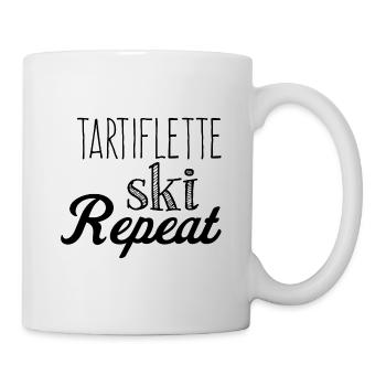Tartiflette, ski, repeat - Mug blanc - blanc - Droite