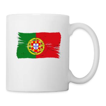 Portugal Flag Used Look Portuguese Flag - Mug - white - Right