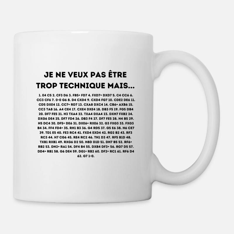 Cadeau échec humour joueur échec echecs - Mug blanc - blanc