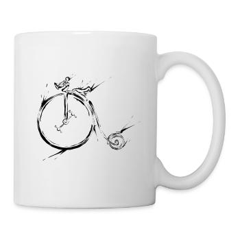 Bicycle old high wheel - Mug - white - Right
