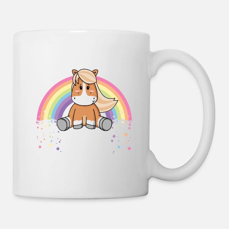 Haflinger Rainbow - Cheval Poney Équitation Enfant Bébé - Mug blanc - blanc
