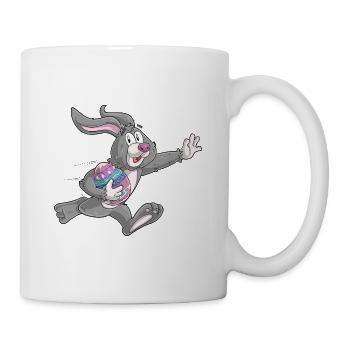 Osterhase mit Rugby Ei - Tasse - Weiß - Rechts