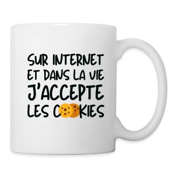 J'accepte les cookies - Mug blanc - blanc - Droite