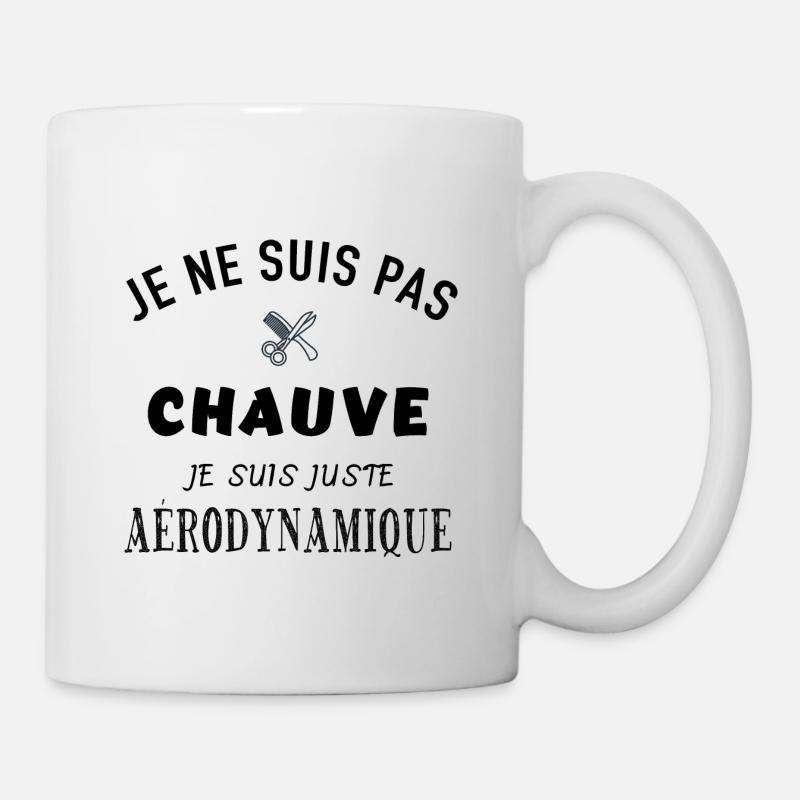 Je ne suis pas chauve je suis aérodynamique - Mug blanc - blanc