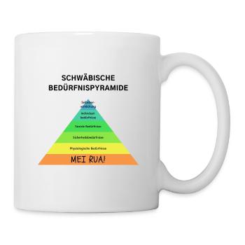 Schwäbische Bedürfnispyramide - Lustig Schwaben - Tasse - Weiß - Rechts