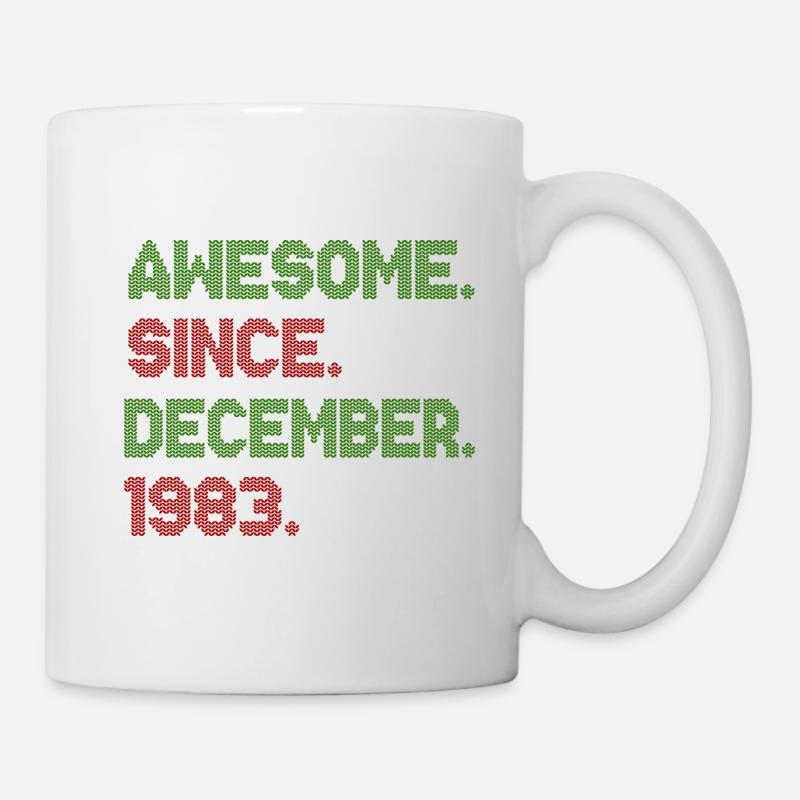 Awesome Since December Christmas Ave 1983 - Mug - white