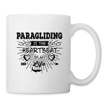 Paragliding Is The Heartbeat Of My Life Paraglider - Tasse - Weiß - Rechts