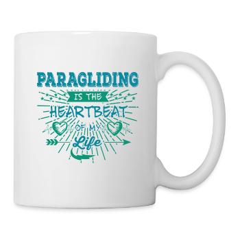Paragliding Is The Heartbeat Of My Life Paraglider - Tasse - Weiß - Rechts
