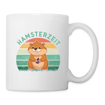 Hamsterzeit Grafik Hamsterbesitzer Tierliebhaber H - Tasse - Weiß - Rechts