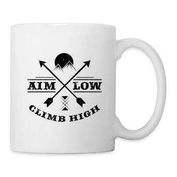 Aim Low Climb High Boulderin Climbing Mountaineer - Tasse - Weiß - Rechts