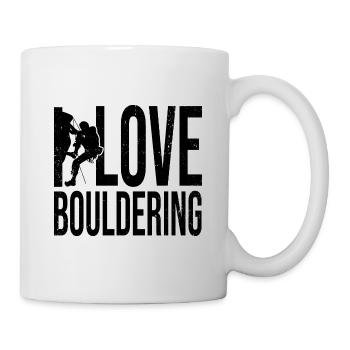 I Love Bouldering Rock Boulder Rock Climber Climbi - Tasse - Weiß - Rechts