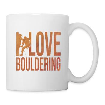 I Love Bouldering Rock Boulder Rock Climber Climbi - Tasse - Weiß - Rechts