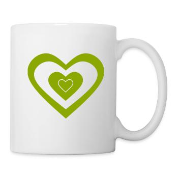 green heart green hearts couples st patrick's day - Mug - white - Right
