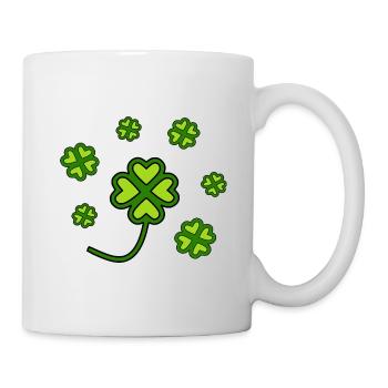 St Patrick's Day shamrocks - Mug - white - Right