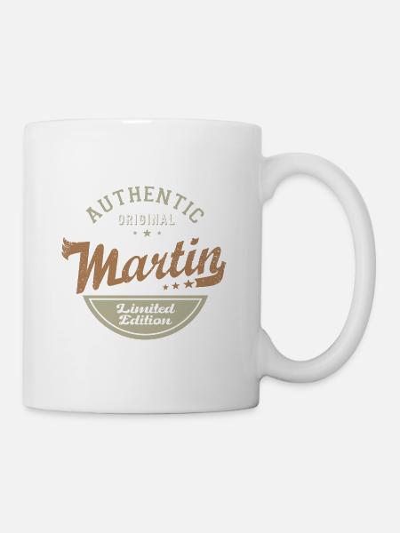Martin Geschenk T-Shirt personalisierter Name Martin - Tasse - Weiß