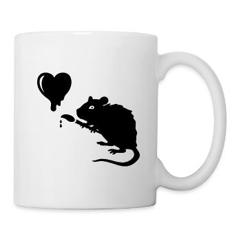 Street Art Rat Heart - Mug - white - Right