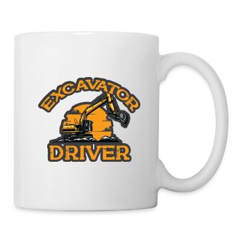 Lustiger Bagger Spruch für Baggerfahrer - Tasse - Weiß - Rechts
