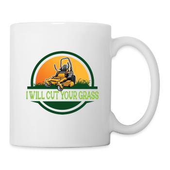 Rasenmäh Motiv I Rasenmäher für Gärtner - Tasse - Weiß - Rechts