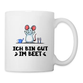 Garten Gärtner "Feldmaus gut im Beet" Gartenarbeit - Tasse - Weiß - Rechts