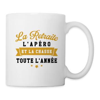 La retraite l apéro et la chasse toute l année - Mug blanc - blanc - Droite