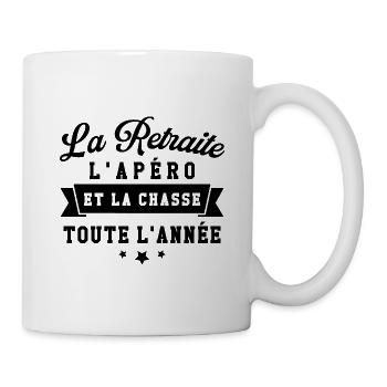 La retraite l apéro et la chasse toute l année - Mug blanc - blanc - Droite