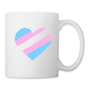 Trans-Herz - Tasse - Weiß - Rechts