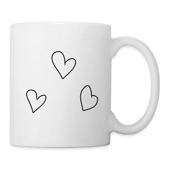 drei Herzen Herz Liebe - Tasse - Weiß - Rechts