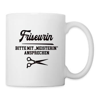 Friseurin Meister Prüfung Bestanden Meisterin - Tasse - Weiß - Rechts