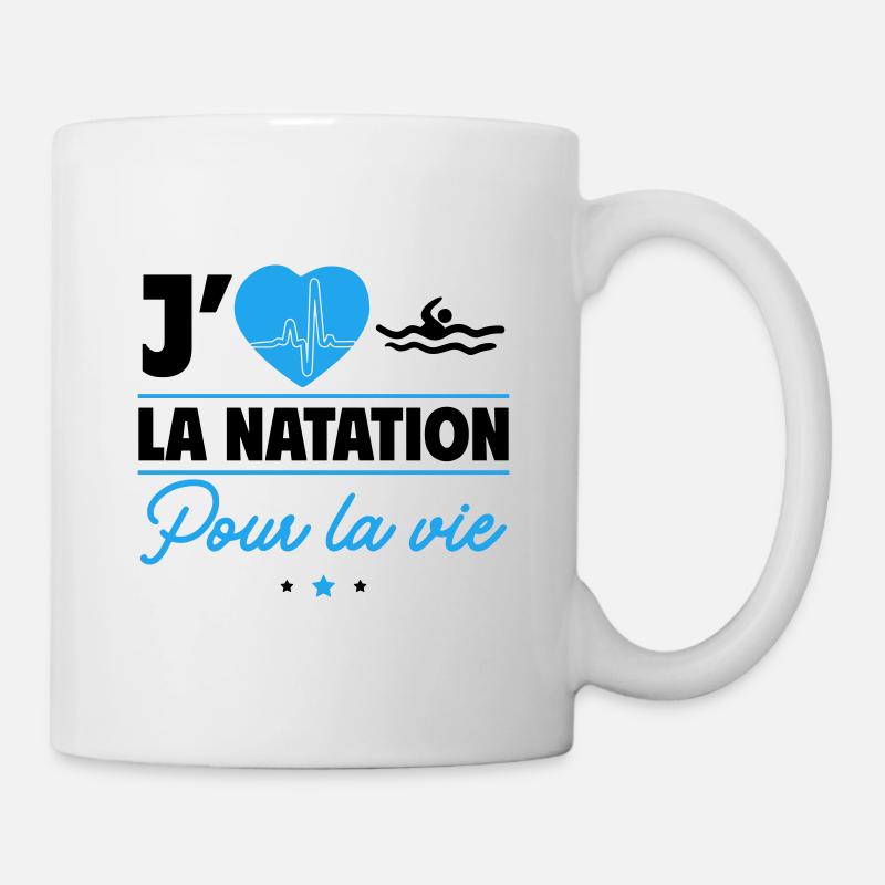 J'aime la natation pour la vie,nageur,nageuse - Mug blanc - blanc