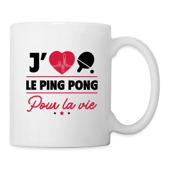 J'aime le tennis de table – Pour fans de ping-pong - Mug blanc - blanc - Droite