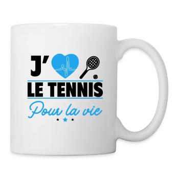 J'adore le tennis : la passion à chaque match ! - Mug blanc - blanc - Droite