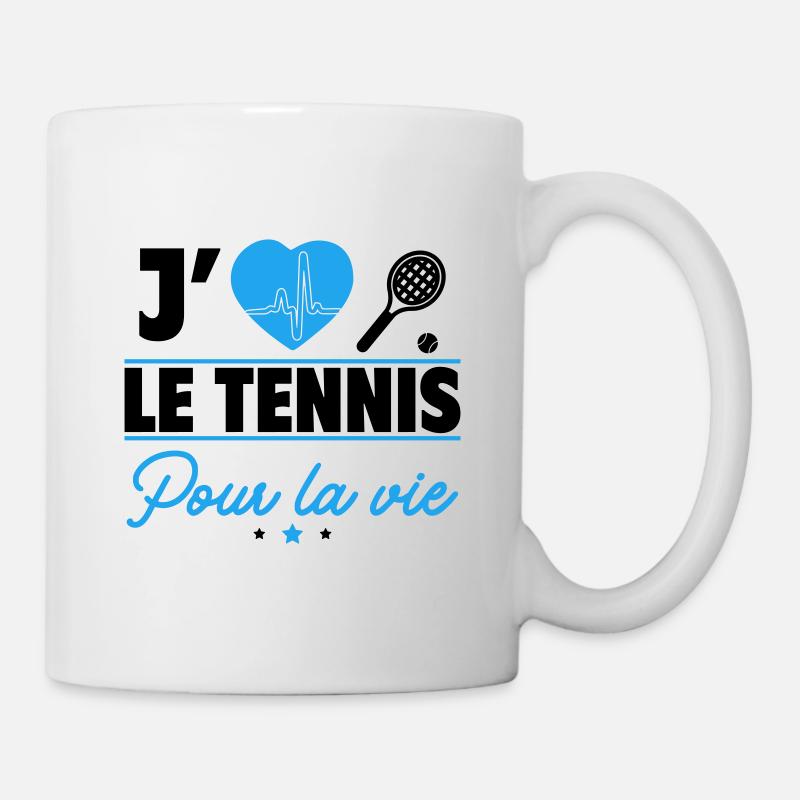 J'adore le tennis : la passion à chaque match ! - Mug blanc - blanc