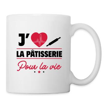 J'aime la pâtisserie pour la vie et les délices ! - Mug blanc - blanc - Droite