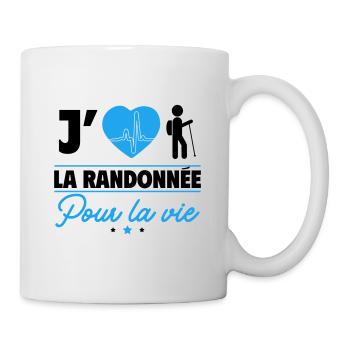 J'aime la randonnée pour la vie ! - Mug blanc - blanc - Droite