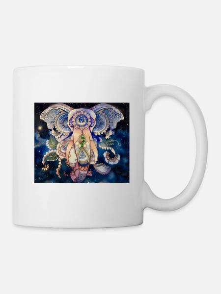 Mandala Elephant / Spirit by Anima Art by Silvia, - Mug - white