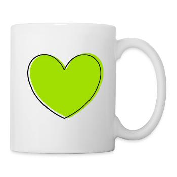 green heart green gift valentine's day - Mug - white - Right