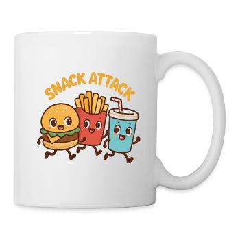 Snack Attack Food – Burger Fries Drink Cartoon - Mug - white - Right