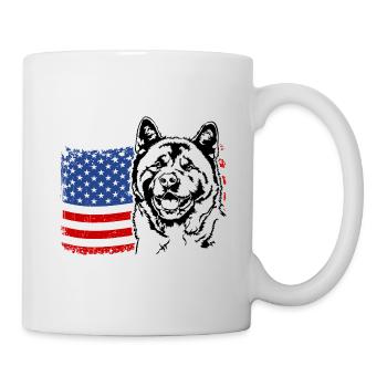 Akita américain Drapeau américain Chiens Wilsigns - Mug blanc - blanc - Droite
