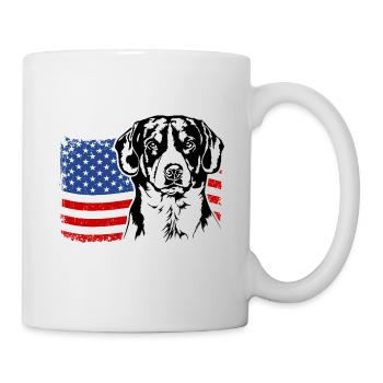 Entlebucher Mountain Dog US Amérique Drapeau Wilsigns - Mug blanc - blanc - Droite
