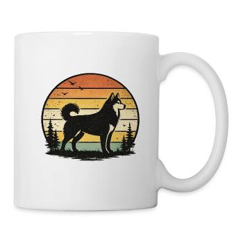 Husky Retro Sunset - Mug blanc - blanc - Droite