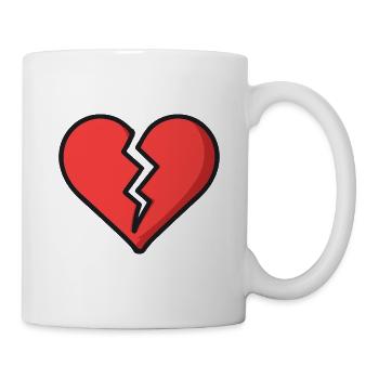 Gebrochenes Herz  - Tasse - Weiß - Rechts